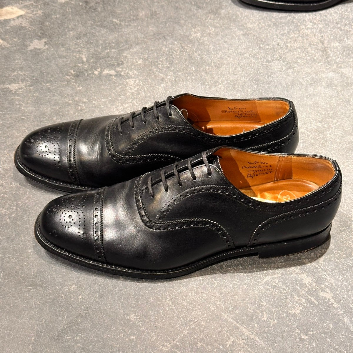 【Church's】チャーチ ディプロマット セミブローグ 四都市 カーフ ブラック サイズUK100F 100ラスト