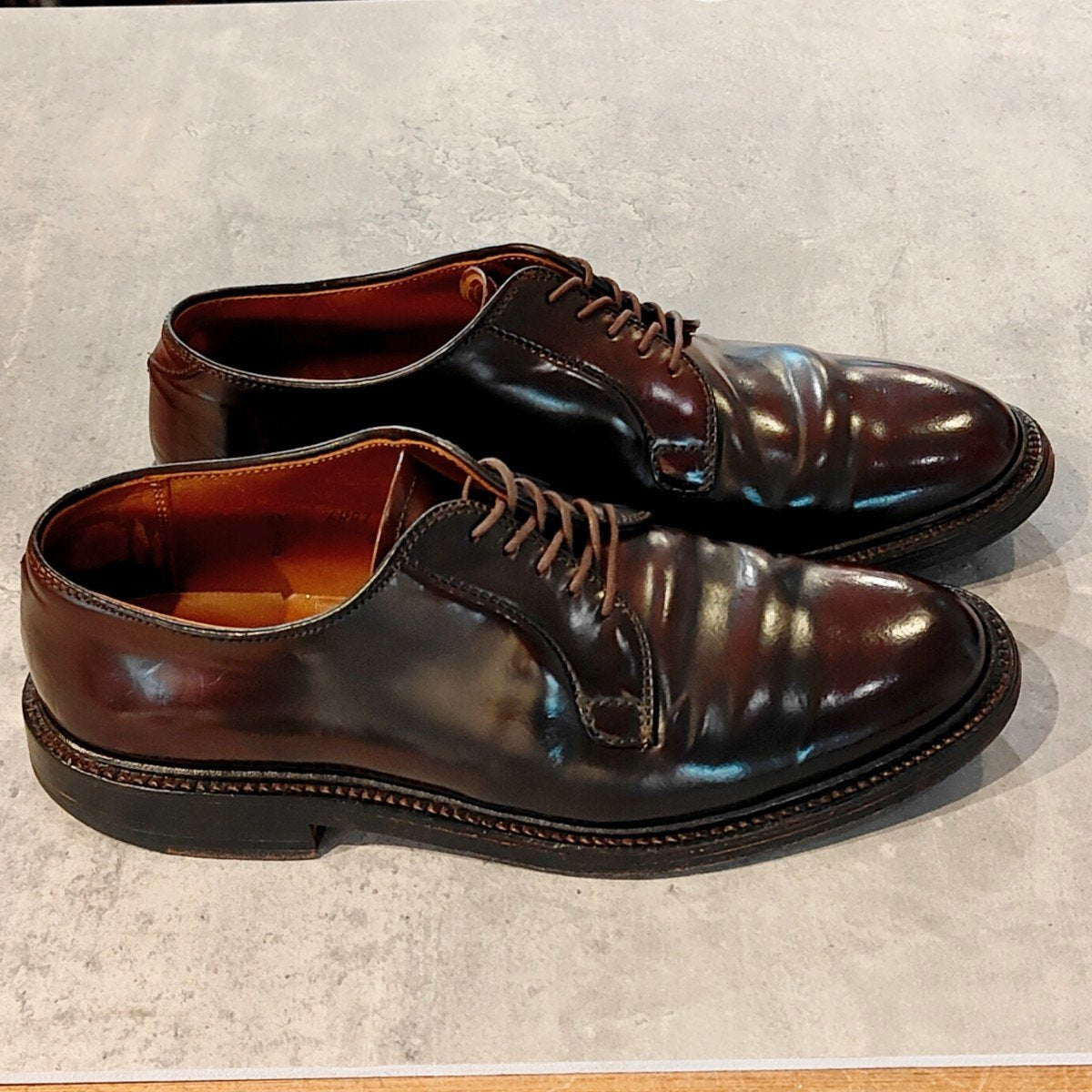 【ALDEN】オールデン 990 プレーントゥ コードバン ダークバーガンディ サイズ US6.5D バリーラスト 参考定価￥236,500-