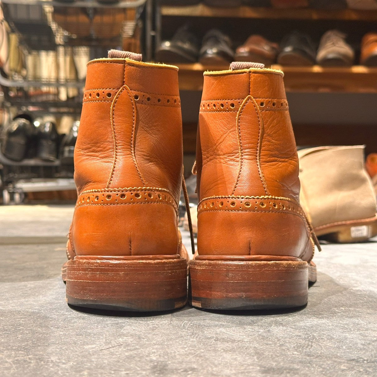 【Tricker`s】トリッカーズ 2508 カントリーブーツ ウイングチップ カーフ ブラウン サイズUK7.5