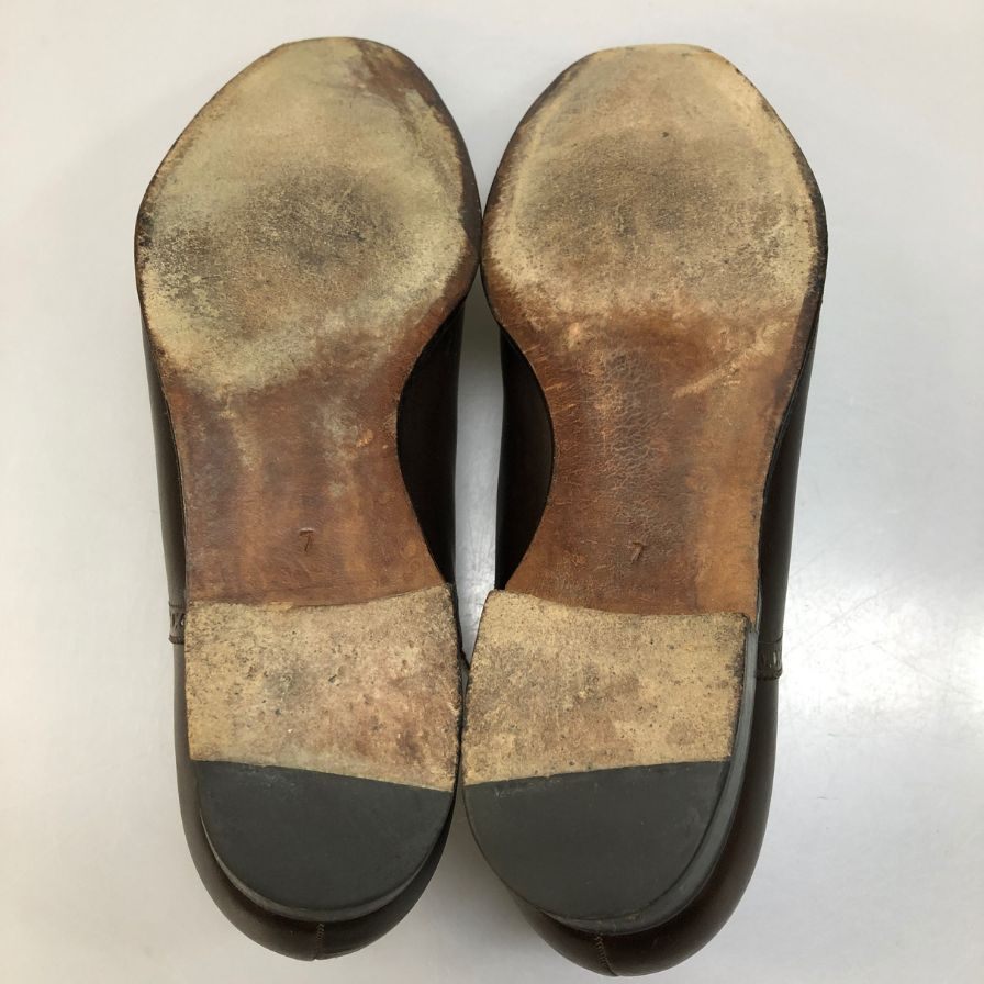 【BARNEYS NEWYORK】バーニーズ ニューヨーク レザーシューズ カーフ レザー ウィングチップ 内羽根 ブラウン メンズ サイズ7 MADISON