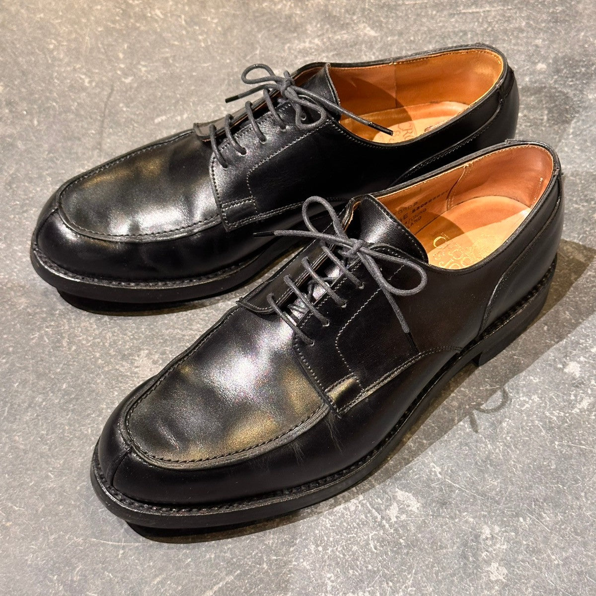 【CROCKETT&JONES】クロケット&ジョーンズ WEXFORD2 ウェックスフォード2 Uチップ カーフ ブラック サイズUK6.5E 371ラスト