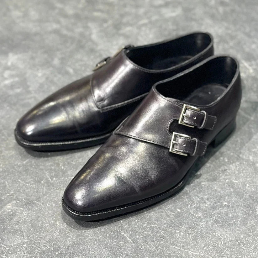 美品【John Lobb】ジョンロブ ダブルモンク チャペル ミュージアムカーフ ブラック サイズ6E 8000ラスト 参考定価￥344,300-