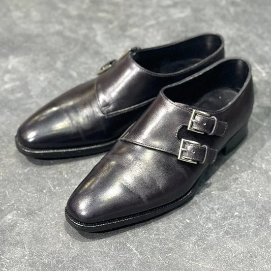 美品【John Lobb】ジョンロブ ダブルモンク チャペル ミュージアムカーフ ブラック サイズ6E 8000ラスト 参考定価￥344,300-