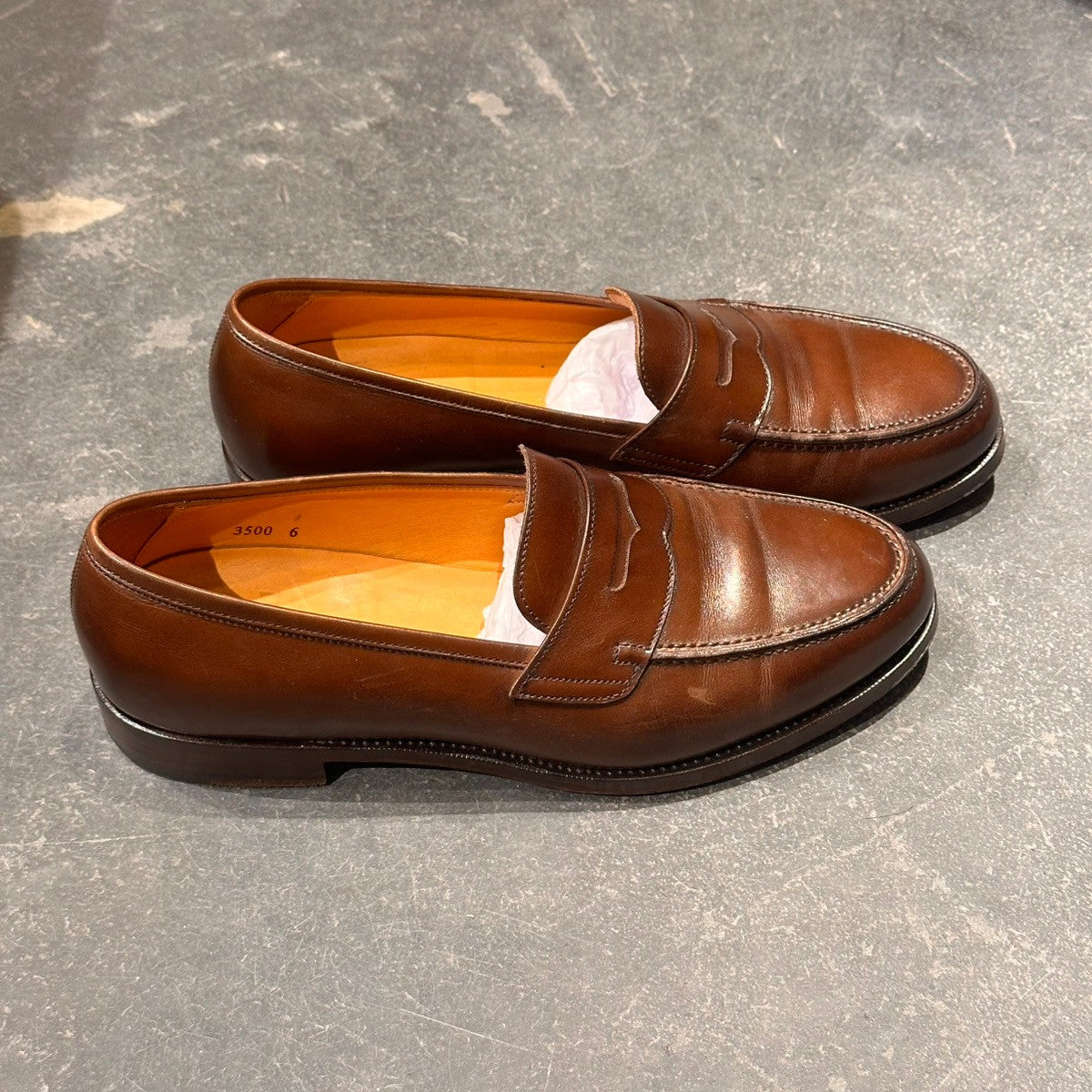 美品【ORIENTAL】オリエンタル アルバース 3500 ローファー バーニッシュカーフ ブラウン サイズUS6
