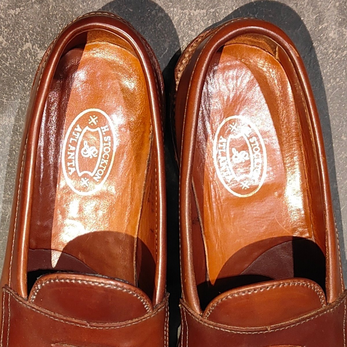 希少 美品【ALDEN】オールデン H.Stockton別注 6746 ペニーローファー コードバン ウイスキー サイズUS8.5D バンラスト