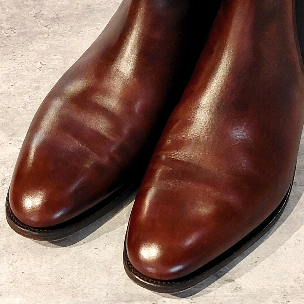 使用数回【JOHN LOBB】ジョンロブ ローリー サイドゴアブーツ ミュージアムカーフ ブラウン サイズUK7.5E 8695ラスト 参考定価￥399,300-