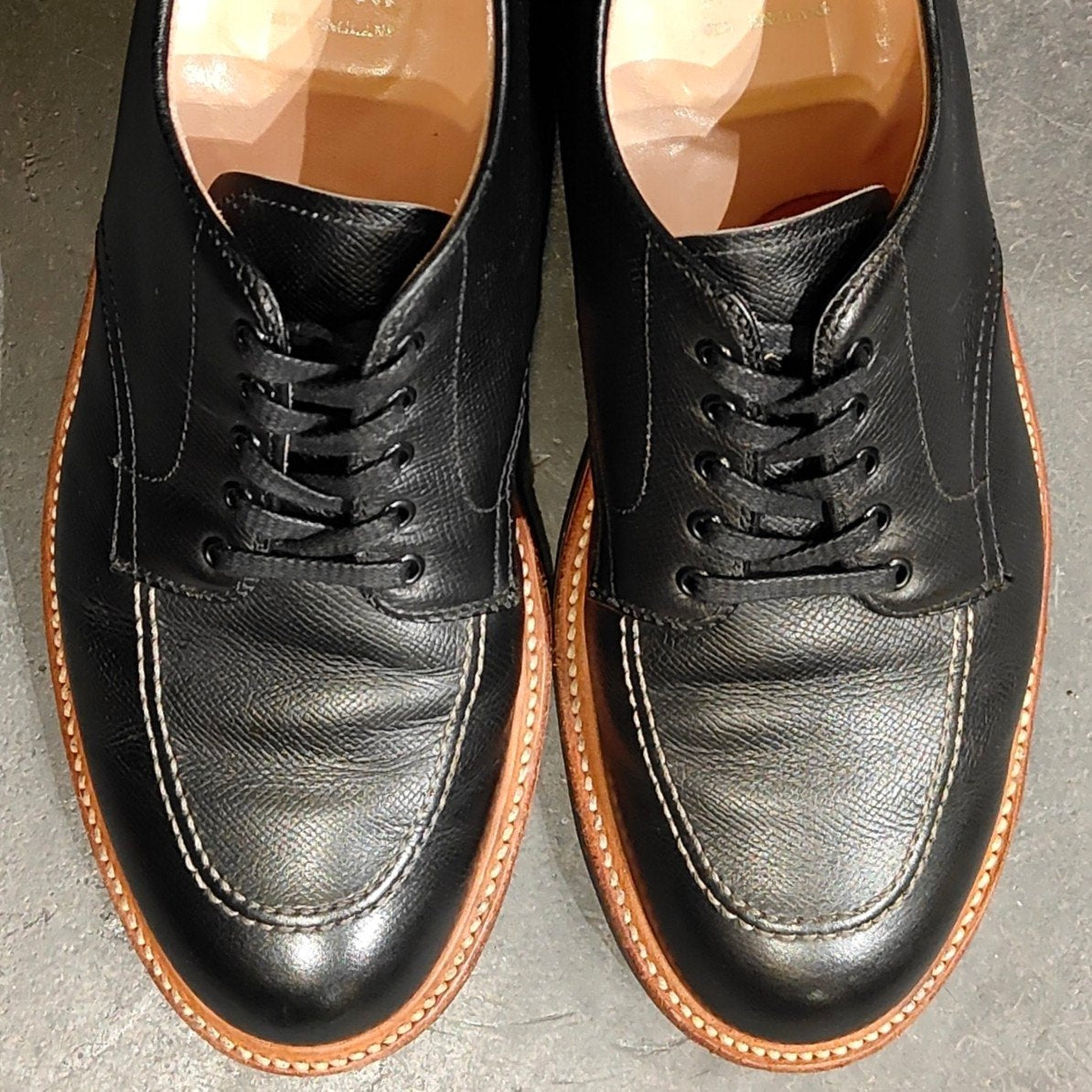 極美品【ALDEN】オールデン 43187 モックトゥオックスフォード アルパインカーフ ブラック サイズUS8D トゥルーバランスラスト