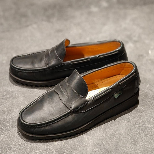 希少【PARABOOT】パラブーツ 0514 コインローファー ビームス別注 カーフ ネイビー サイズUK7