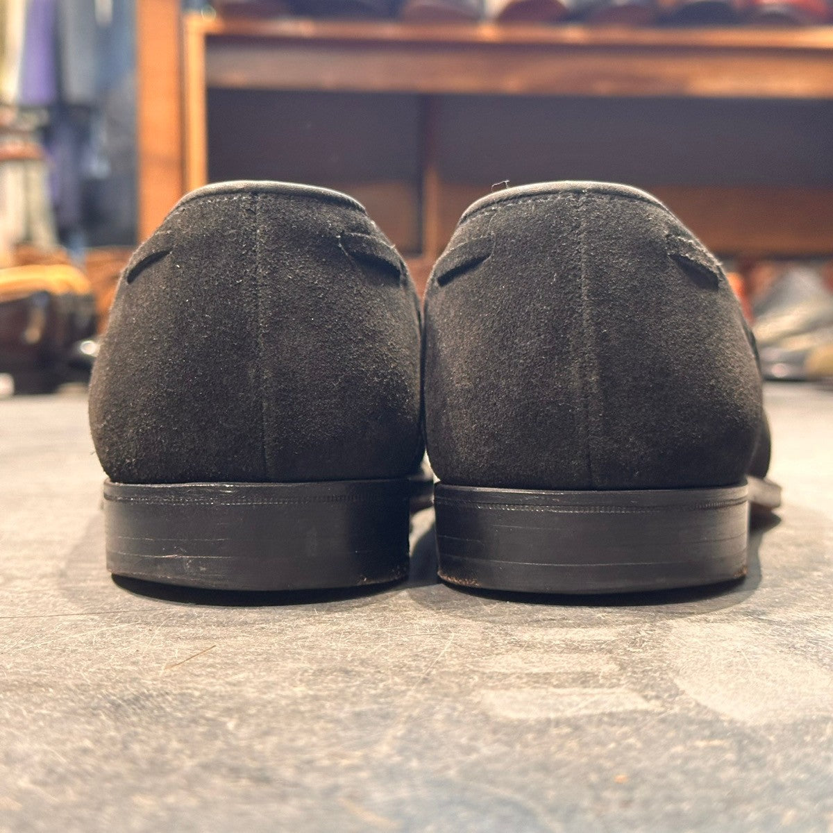 【CROCKETT&JONES】クロケット&ジョーンズ キャベンディッシュ3 タッセルローファー スエード ブラック サイズUK8E 375ラスト