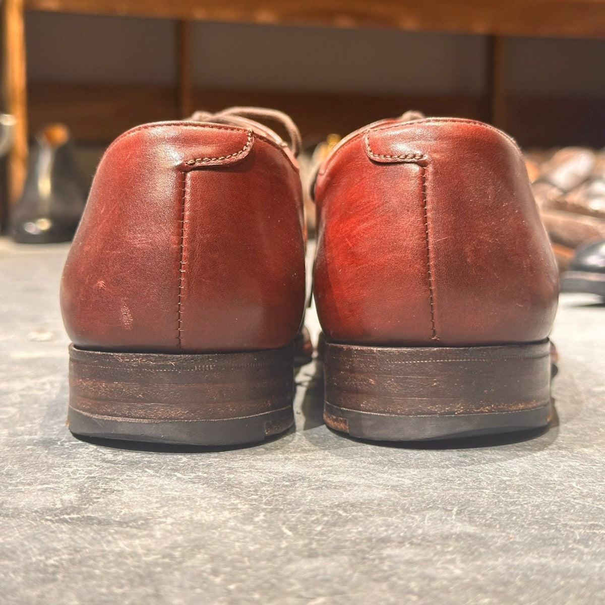 【CROCKETT&JONES】クロケット＆ジョーンズ 8311 Uチップ バーニーズ別注 バーニッシュカーフ バーガンディ サイズUK6.5D