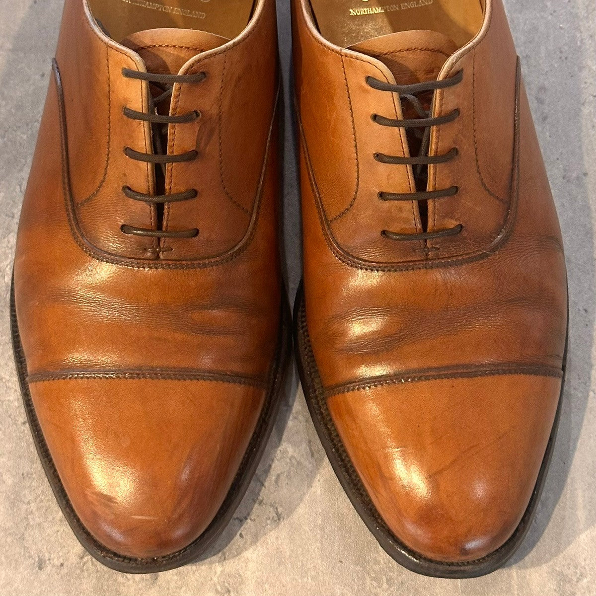 【CROCKETT&JONES】クロケット&ジョーンズ ストレートチップ コノート カーフ ブラウン サイズUK6.5F 236ラスト