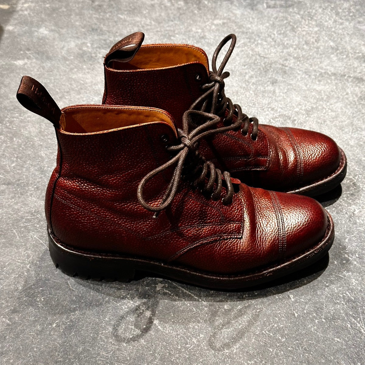 美品【JOSEPH CHEANEY】ジョセフチーニー ペナイン2 ギブソンブーツ グレインレザー ブラック サイズUK6
