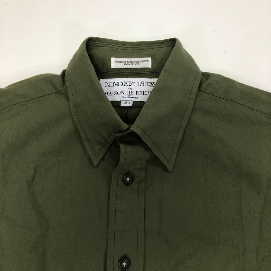 【INDIVIDUALIZED SHIRTS】インディビジュアライズドシャツ ボタンダウンシャツ グリーン メンズ サイズ15.5