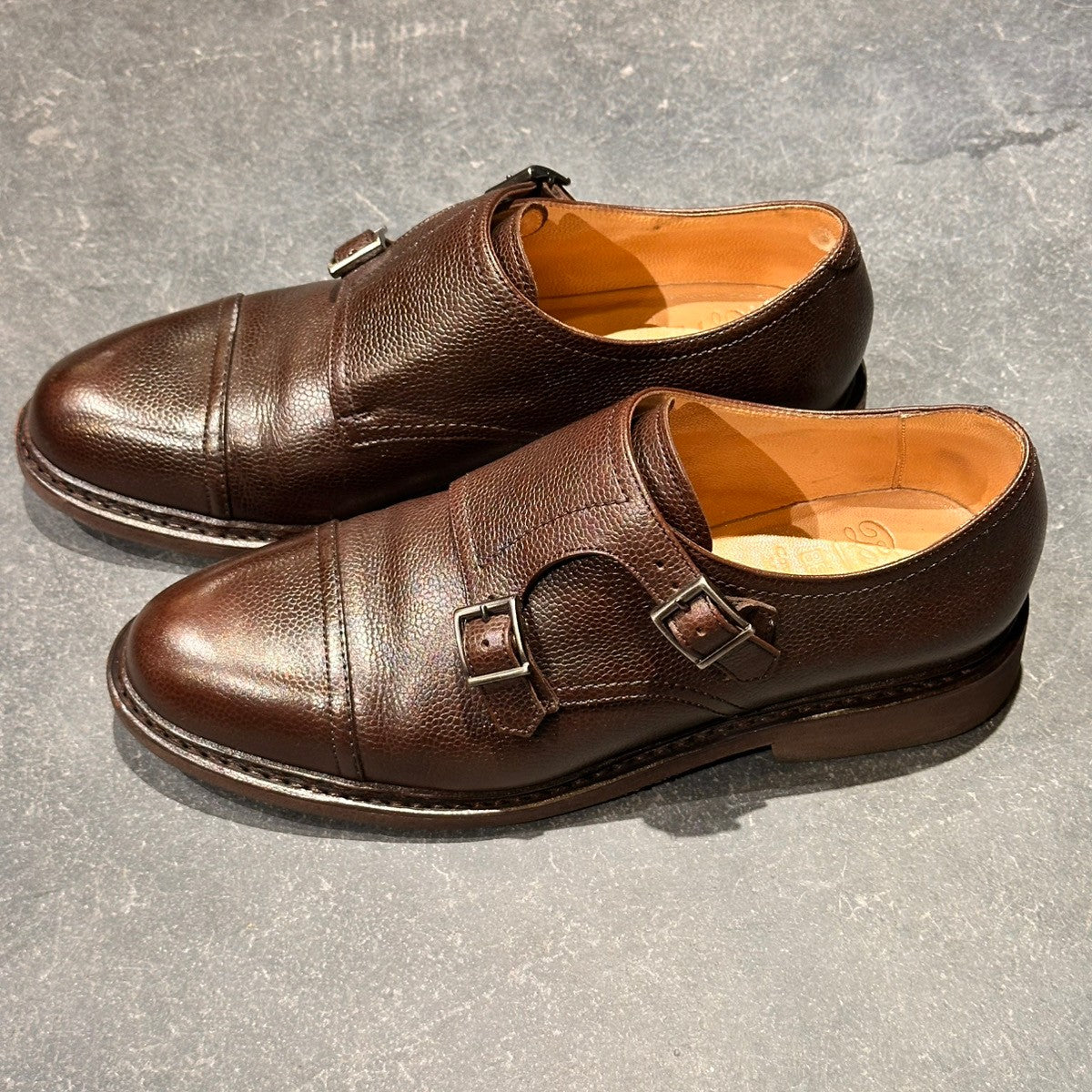 【Paraboot】パラブーツ ポー ダブルモンク ビームス別注 グレインレザー ブラウン サイズUK6.5