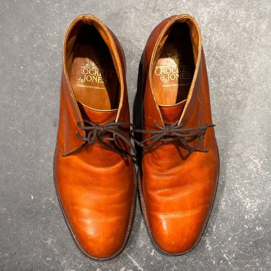 【CROCKETT&JONES】クロケット&ジョーンズ レザーシューズ  SUBS チャートシー チャッカブーツ カーフ ブラウン サイズUK7E メンズ
