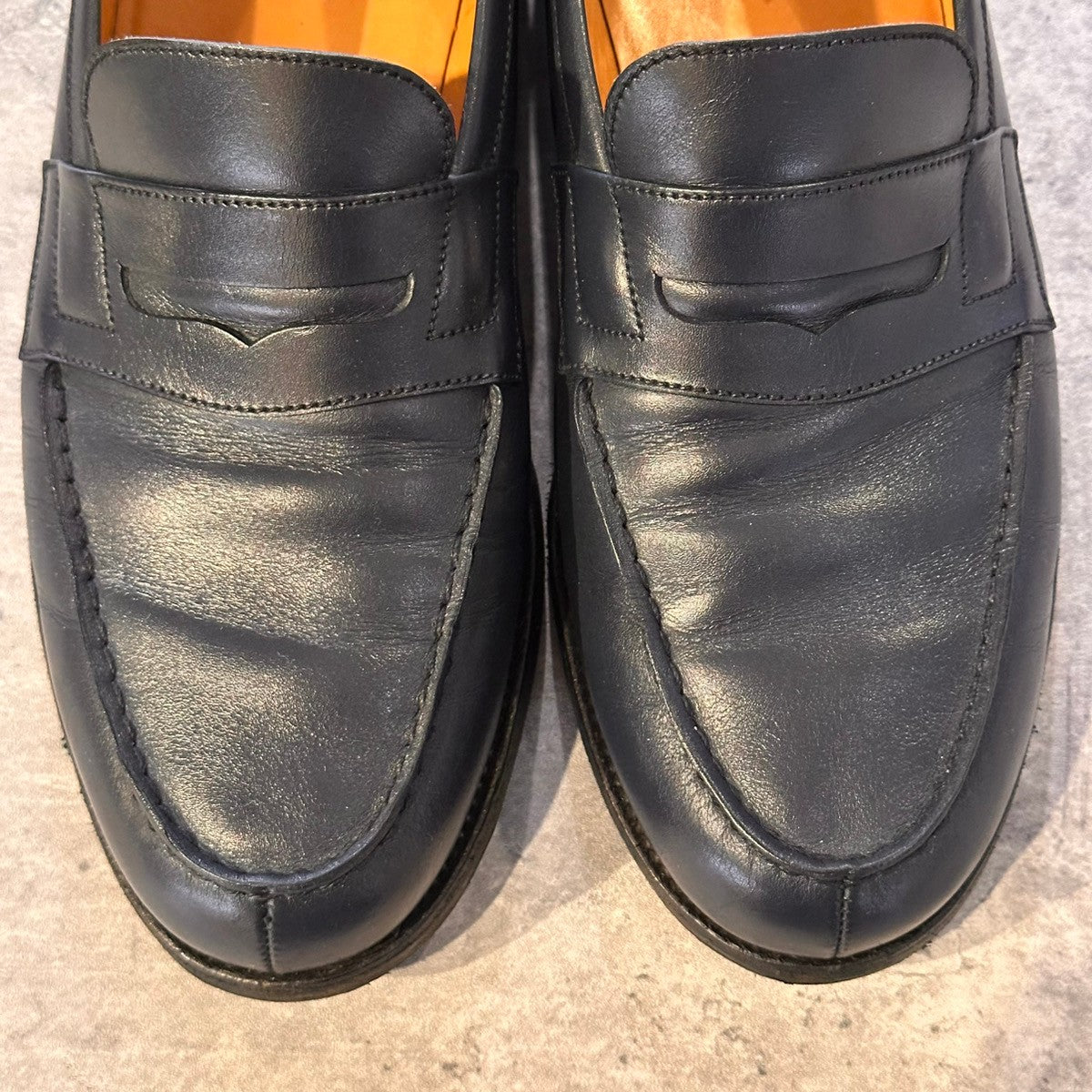 【J.M.WESTON】ジェイエムウエストン 180 シグニチャーローファー ボックスカーフ ブルー サイズUK7.5C 41ラスト
