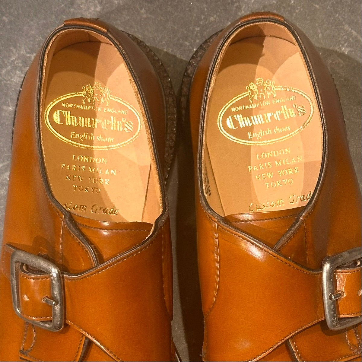 試着程度【Church's】チャーチ ミードウェル シングルモンク 5都市 ポリッシュドバインダーカーフ サンダルウッド サイズUK60F 103ラスト
