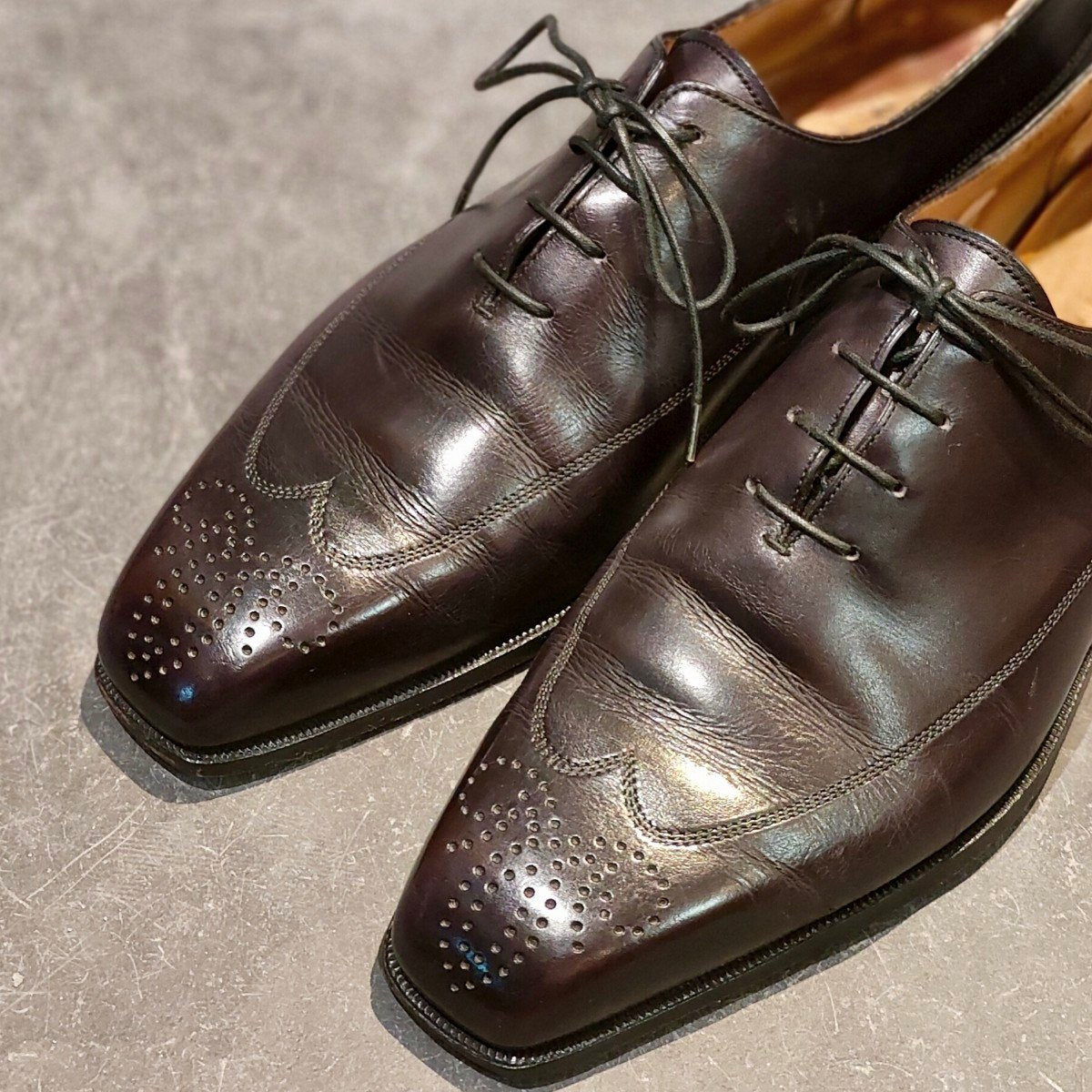 Berluti】ベルルッティ ウイングチップ カーフ ブラウンパティーヌ