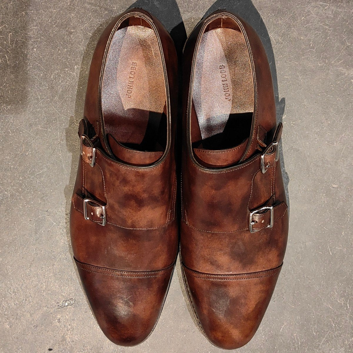新品未使用【JOHN LOBB】ジョンロブ ウィリアム ダブルモンク ミュージアムカーフ ブラウン サイズUK9.5E 9795ラスト 参考定価￥251,900-