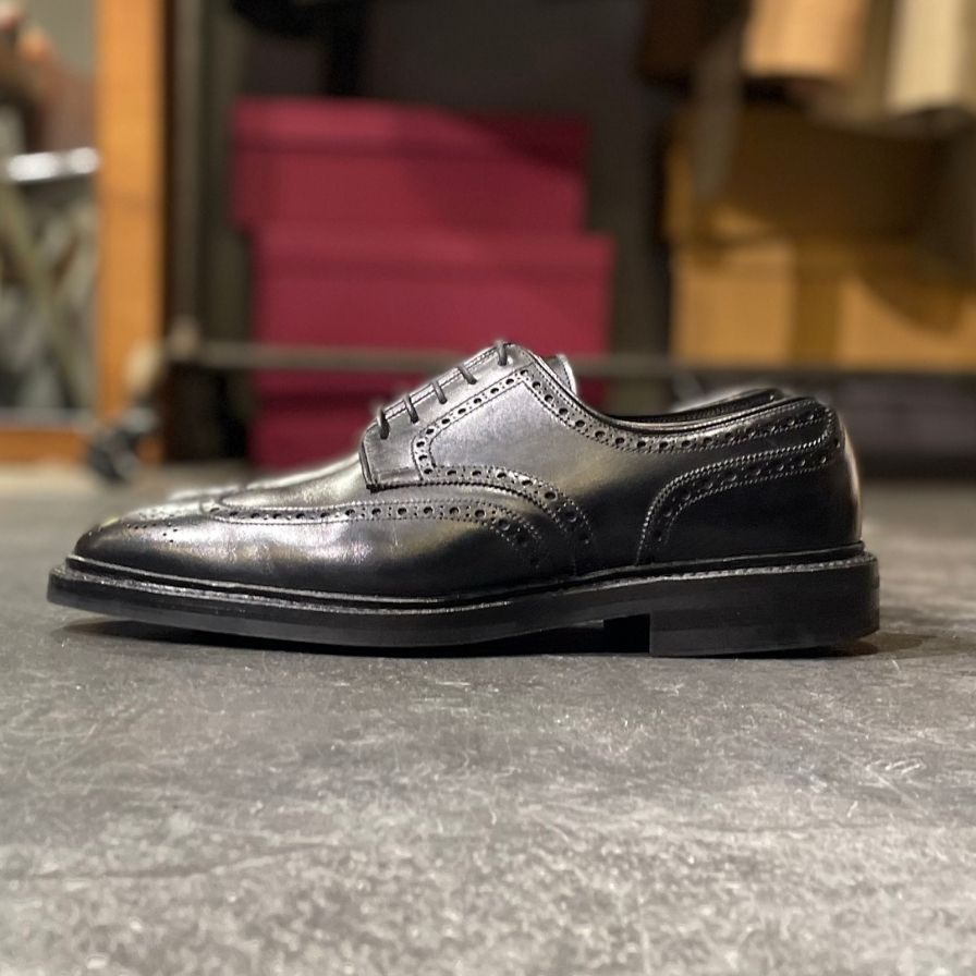 【CROCKETT&JONES】クロケット&ジョーンズ ヘスウォール2 フルブローグ カーフ ブラック サイズ UK7E 377ラスト