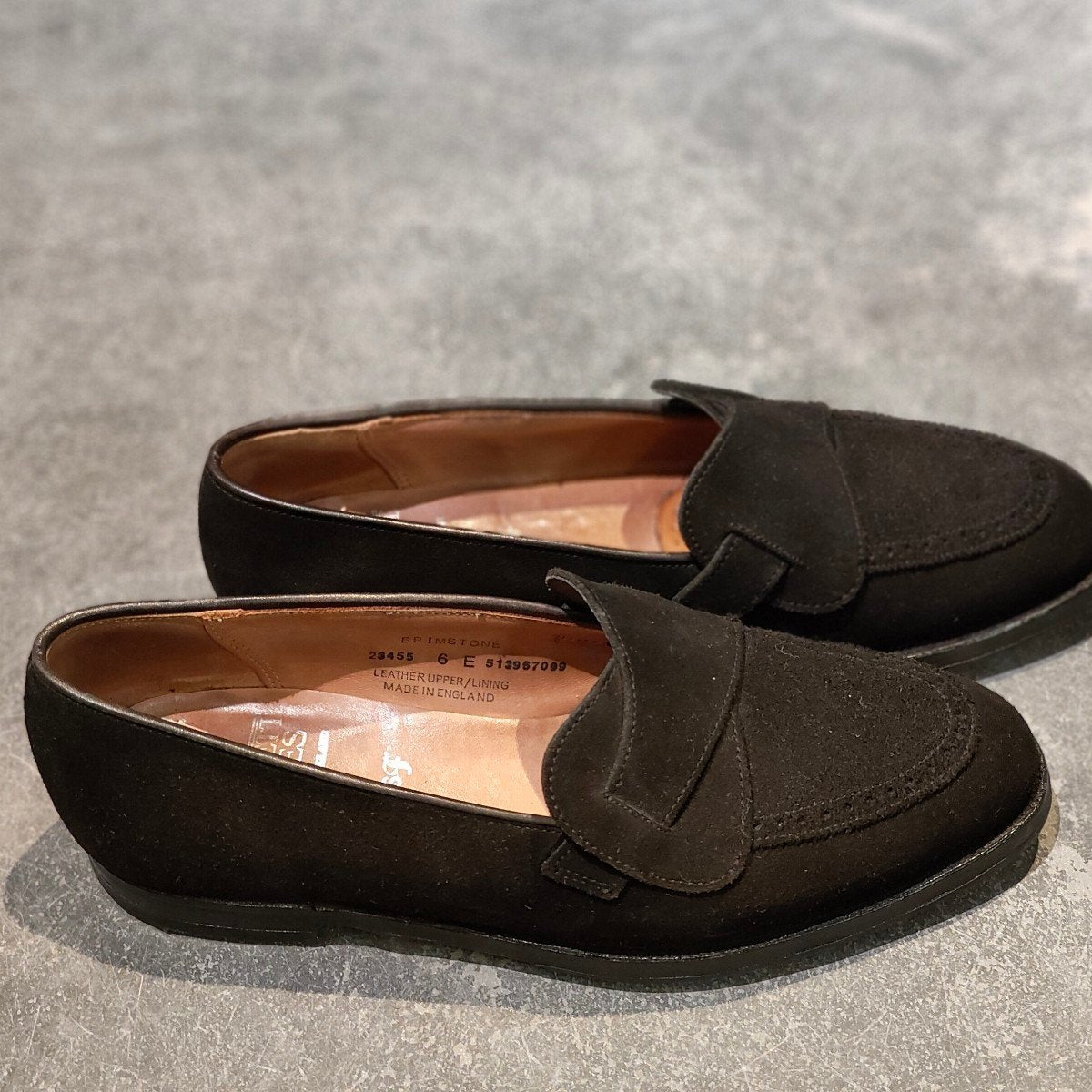 【CROCKETT&JONES】クロケット＆ジョーンズ ビームスF別注 ブリムストーン ローファー バタフライ スエード ブラック サイズUK6E 302ラスト