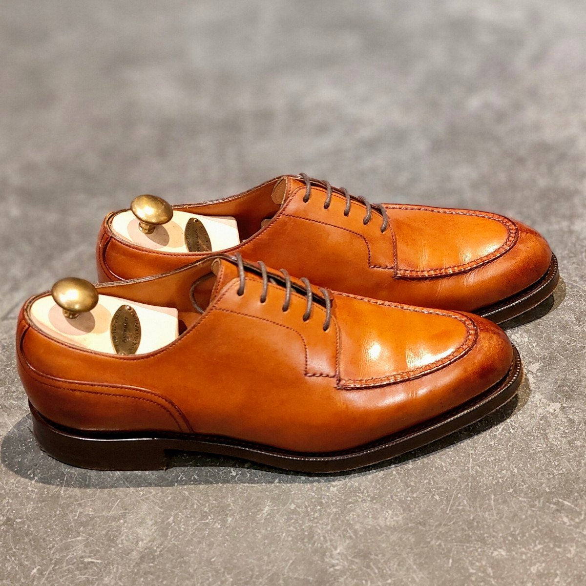 極美品【EDWARD GREEN】エドワードグリーン ドーバー Uチップ カーフ チェスナット サイズ UK6E 32ラスト定価￥324,500-