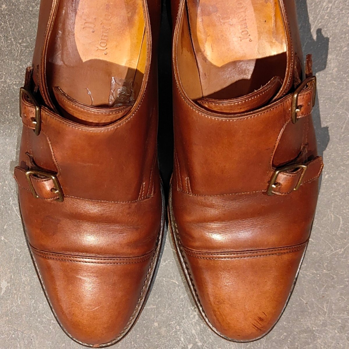 【JOHN LOBB】ジョンロブ ウィリアム ダブルモンク 旧ロゴ カーフ ブラウン サイズUK6.5E