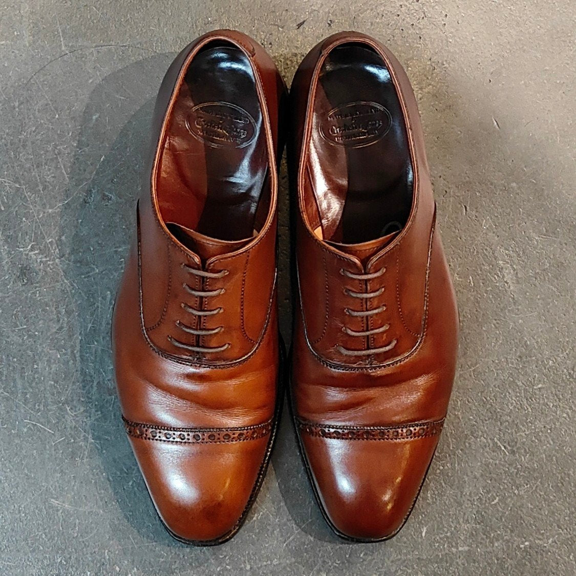 【CROCKETT&JONES】クロケット&ジョーンズ ハンドグレード コレクション BELGRAVE パンチドキャップトゥ カーフ ブラウン サイズ  UK5.5E 337ラスト