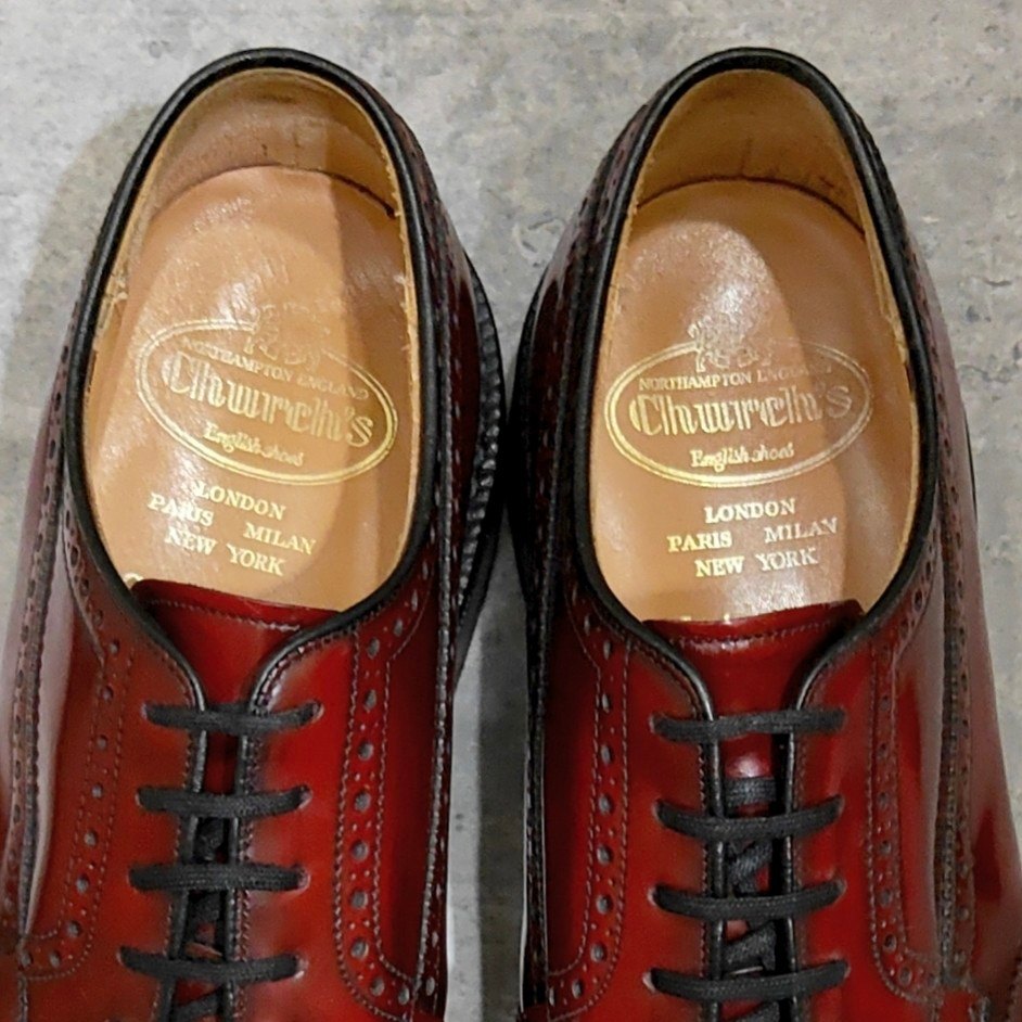 【Church's】チャーチ グラフトン 4都市 ポリッシュバインダーカーフ ボルドー サイズUK75G 73ラスト