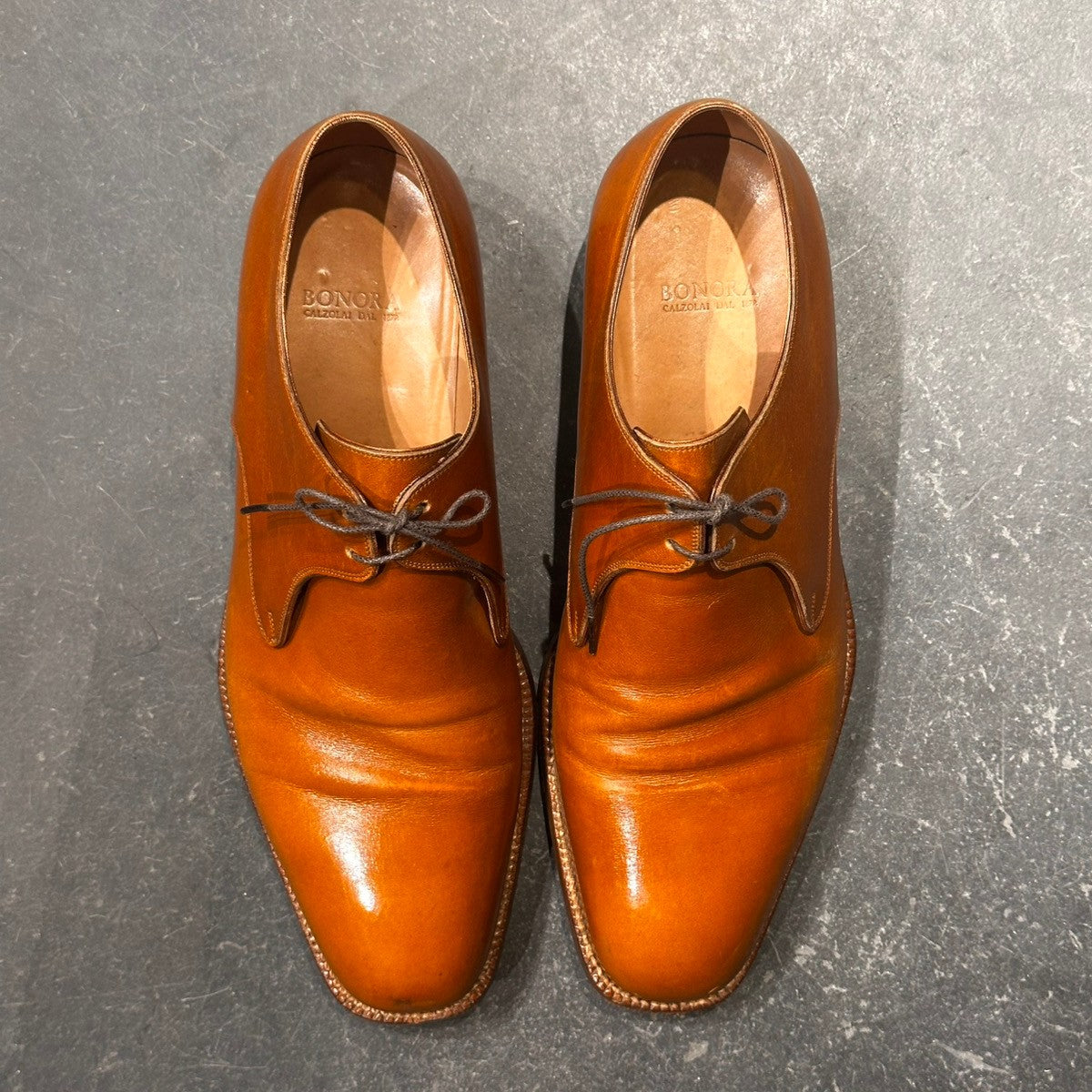 BONORA】ボノーラ プレーントゥ 2アイレット 旧ボノーラ製 カーフ