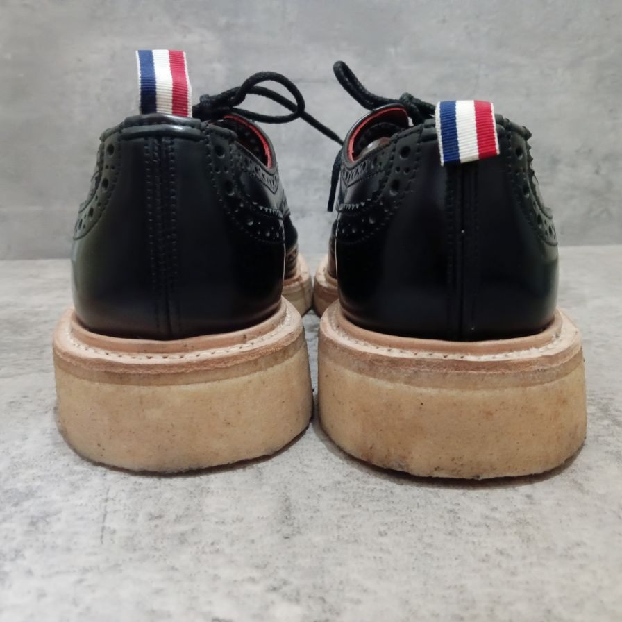 【Tricker's】トリッカーズ seveskig別注 M7292 ウイングチップ  スエードガラスレザーコンビ ブラック クレープソール メンズ サイズUK6.5