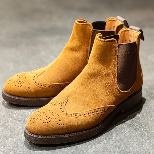 美品【JOSEPH CHEANEY&SONS REGENT】ジョセフ チーニー サイドゴアブーツ リージェント スエード ブラウン系 サイズUK5.5