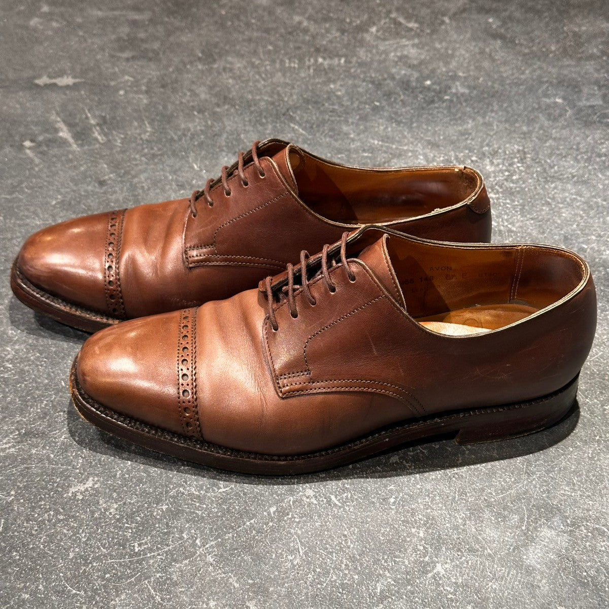 【CROCKETT&JONES】クロケット&ジョーンズ エイボン ストレートチップ カーフ ブラウン サイズ6.5
