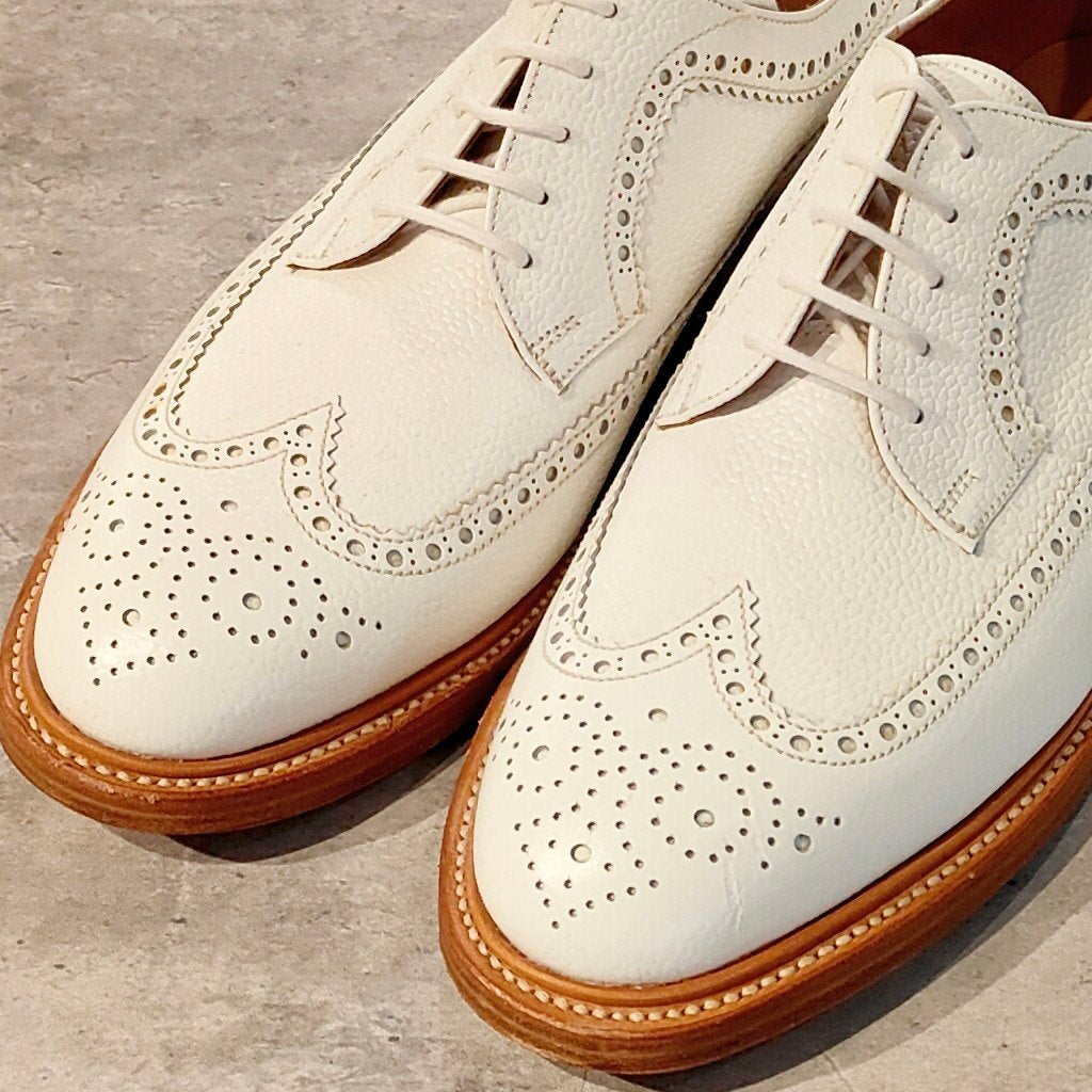 未使用品【CROCKETT&JONES】クロケット＆ジョーンズ チェビオット SUBS LWB グレインレザー ホワイト サイズUK8E