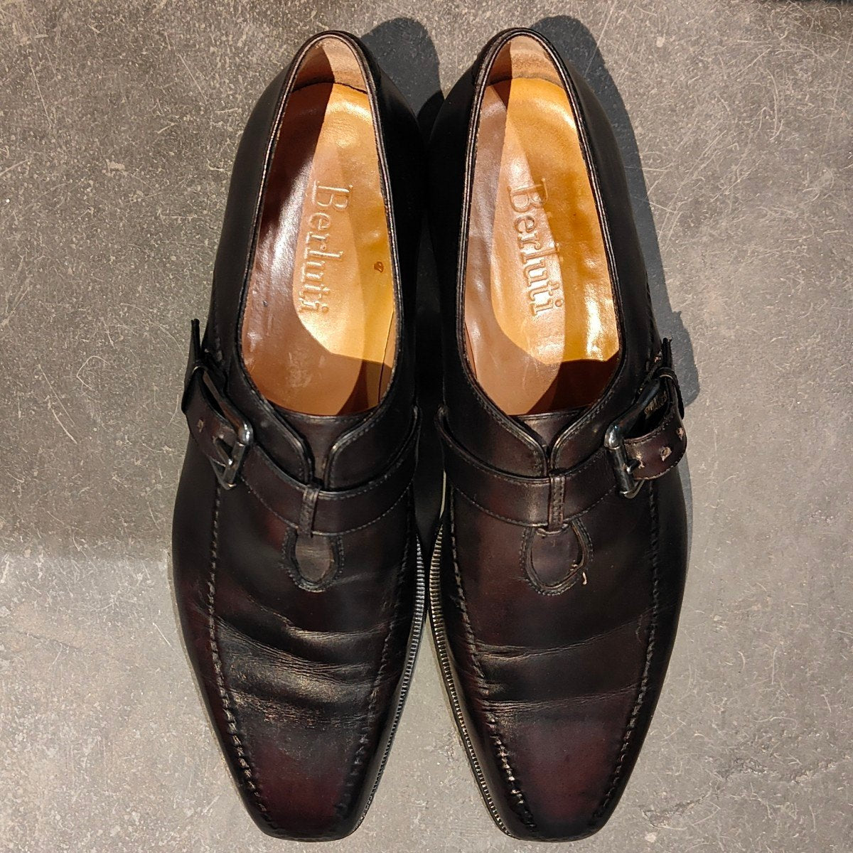 【Berluti】ベルルッティ  シングルモンク パティーヌ カーフ パープル サイズUK7