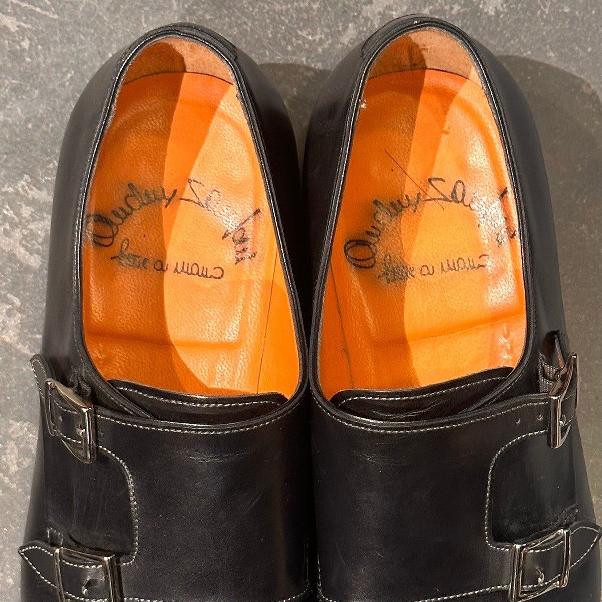 【santoni】サントーニ 11652 ダブルモンク カーフ ブラック サイズUK8.5