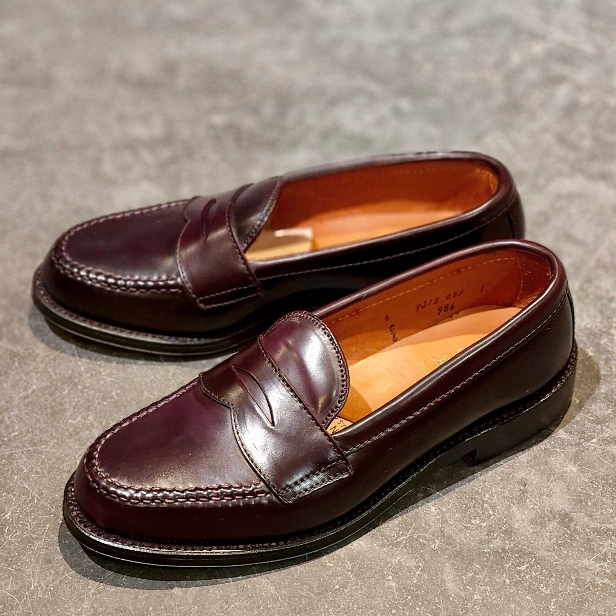 新品未使用【ALDEN】オールデン 986 ペニーローファー コードバン ダークバーガンディ サイズ US6E バンラスト
