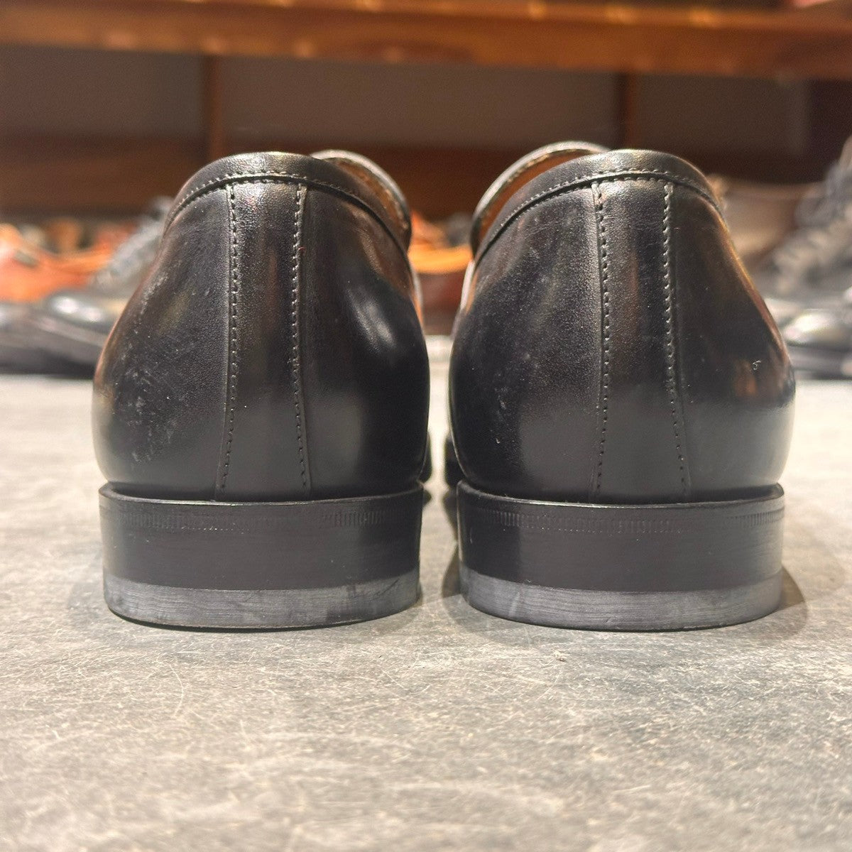 使用数回【santoni】サントーニ 13158 ローファー カーフ ブラック サイズUK6.5