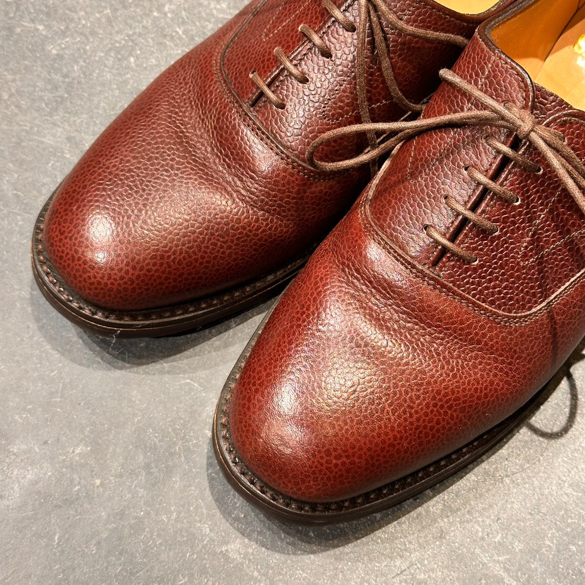 【SANDERS】サンダース 9696TDG プレーントゥ 内羽根 グレインレザー バーガンディ サイズUK6.5