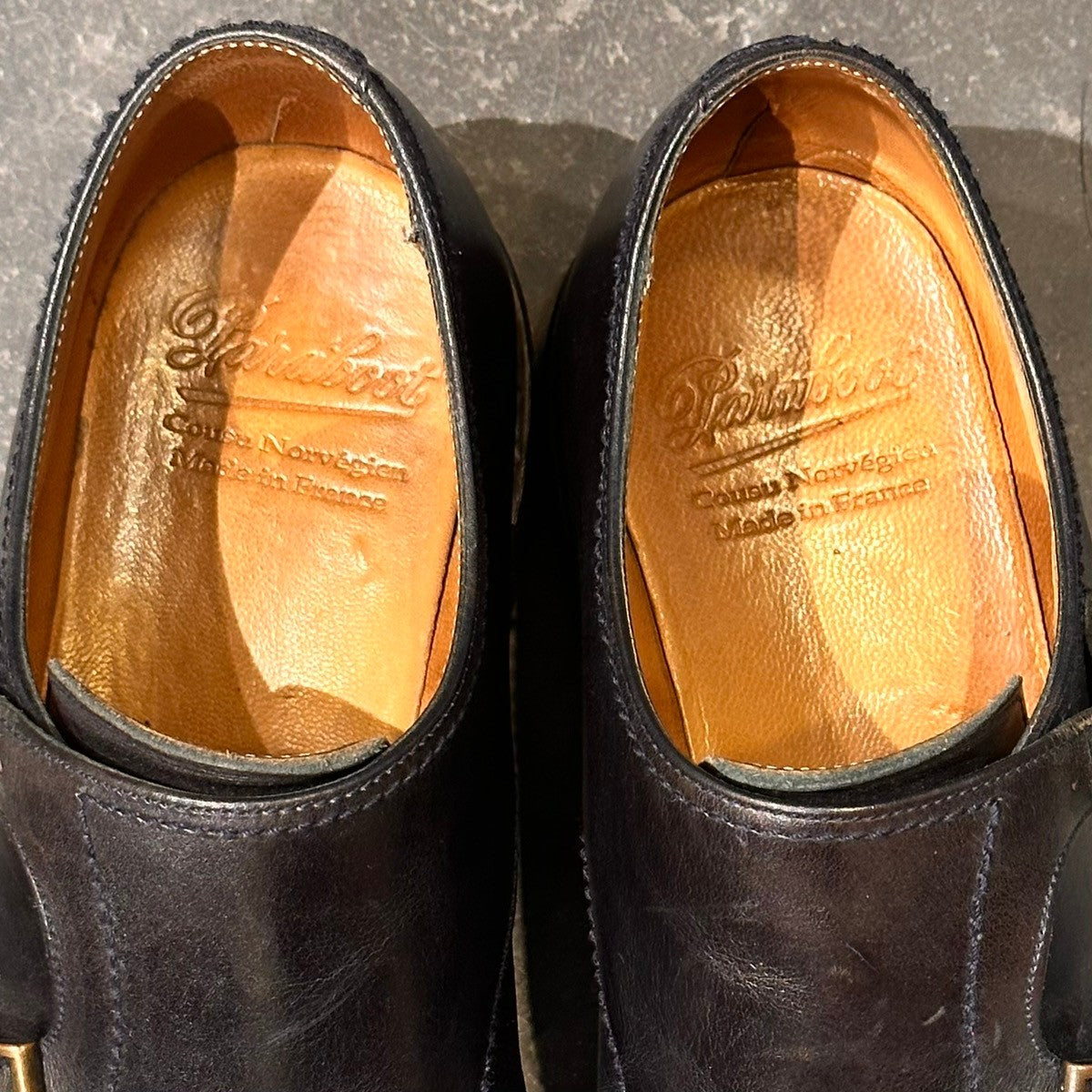 【PARABOOT】パラブーツ ウィリアム ダブルモンク カーフ ダークネイビー サイズUK7