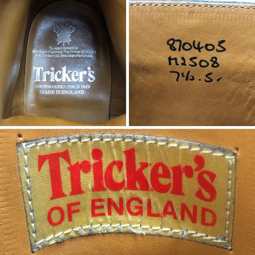 【Tricker's】トリッカーズ M2508 ブーツ カーフ ブラック メンズ サイズ7.5