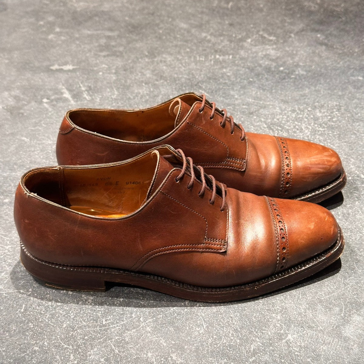 【CROCKETT&JONES】クロケット&ジョーンズ エイボン ストレートチップ カーフ ブラウン サイズ6.5