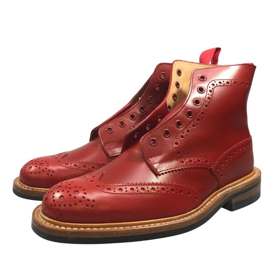 【オンライン限定】【Tricker's】トリッカーズ カントリーブーツ ウイングチップ ストウ WS634 メンズ サイズ 7ハーフ レッド