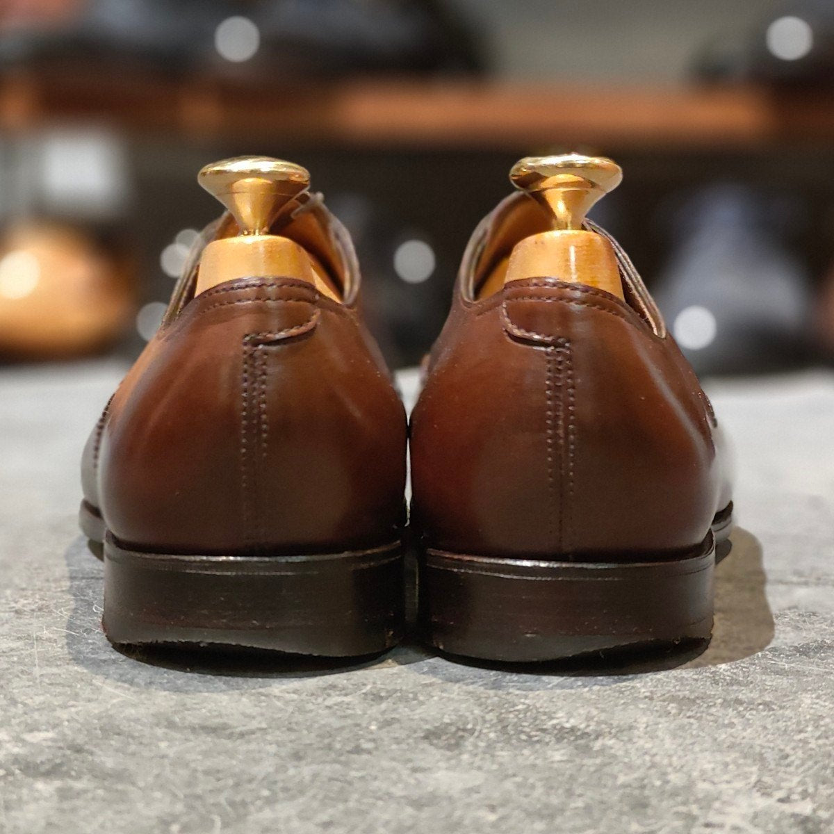 美品【EDWARD GREEN】エドワードグリーン アスキス セミブローグ カーフ ダークオークアンティーク サイズ UK6E 808ラスト