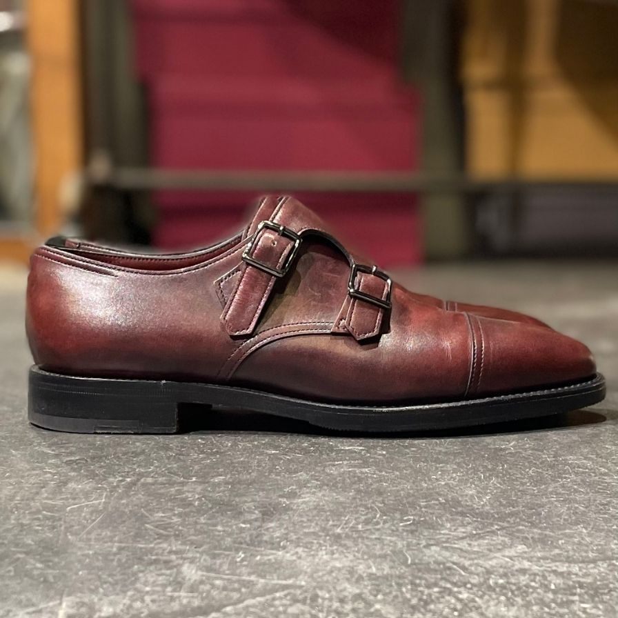 リジェクト品【JOHNLOBB】ジョンロブ ウィリアム  ダブルモンク ブラウン カーフ サイズ UK5D 9795ラスト