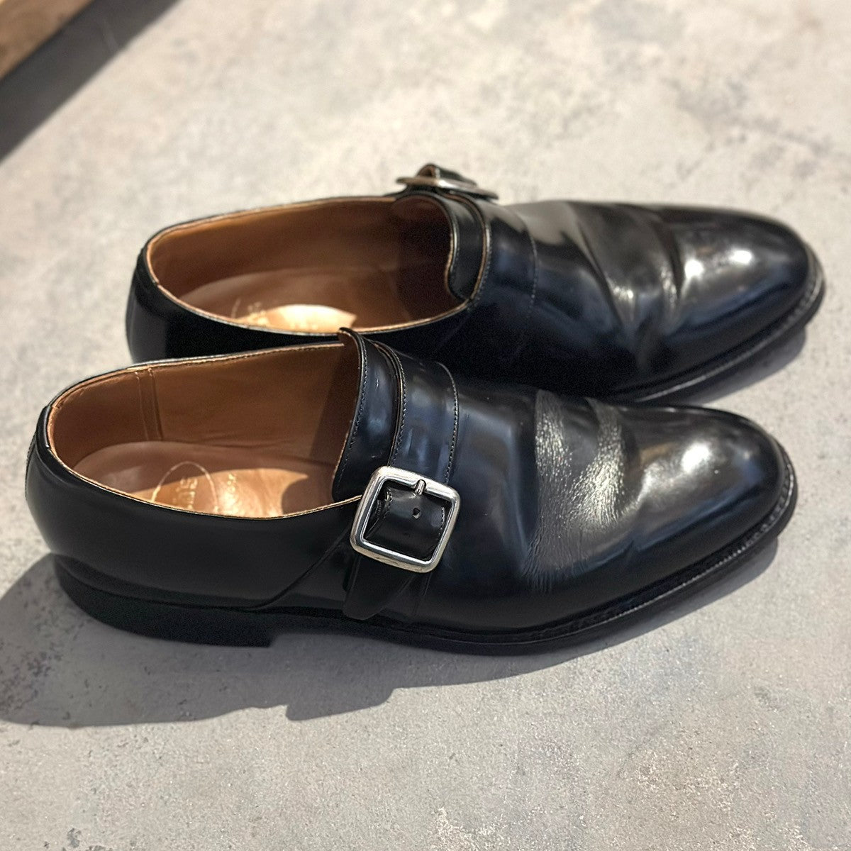 希少【Church's】チャーチ ドナウ DANUBE  シングルモンク 復刻3都市 ポリッシュドバインダーカーフ ブラック サイズ70F 73ラスト