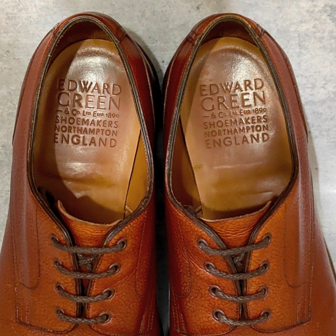 【EDWARD GREEN】エドワードグリーン ダンディー B品（ファクトリーショップ） キャップトゥダービー グレインレザー ブラウン サイズUK7.5F 58ラスト
