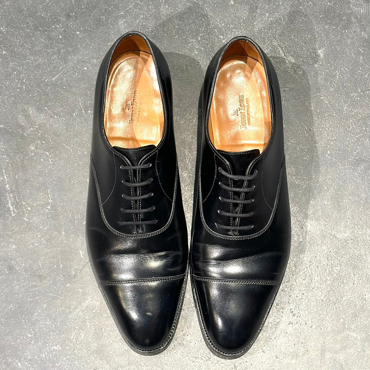 極美品【JOHNLOBB】ジョンロブ シティ2 ストレートチップ カーフ ブラック サイズUK6D 7000ラスト