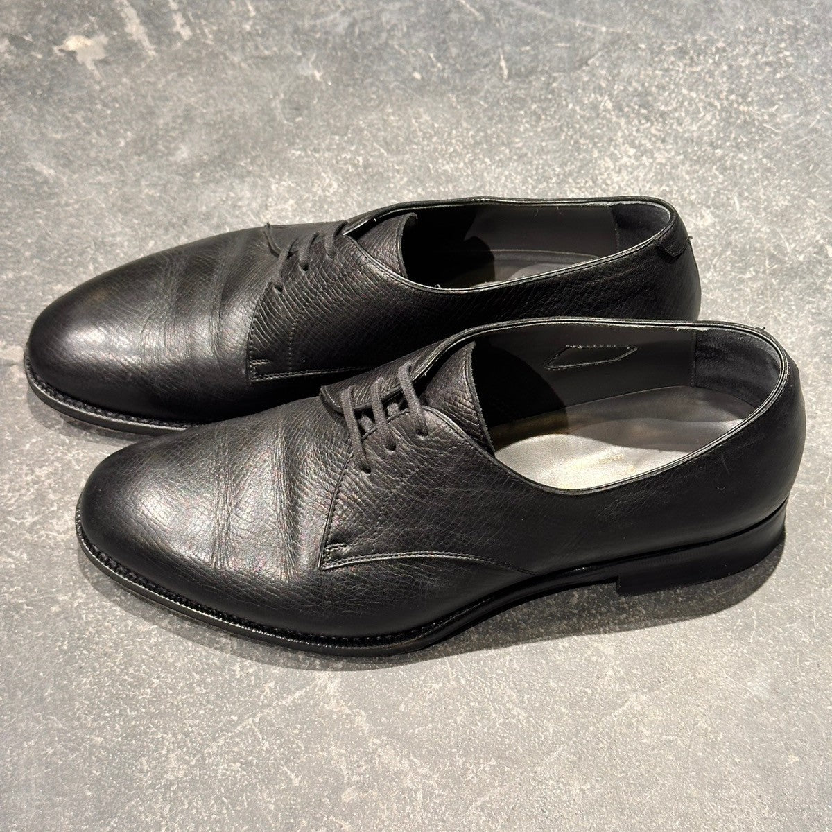 【F.LLIi Giacometti】フラテッリ ジャコメッティ FG600 プレーントゥダービー ユタカーフ ブラック サイズ39