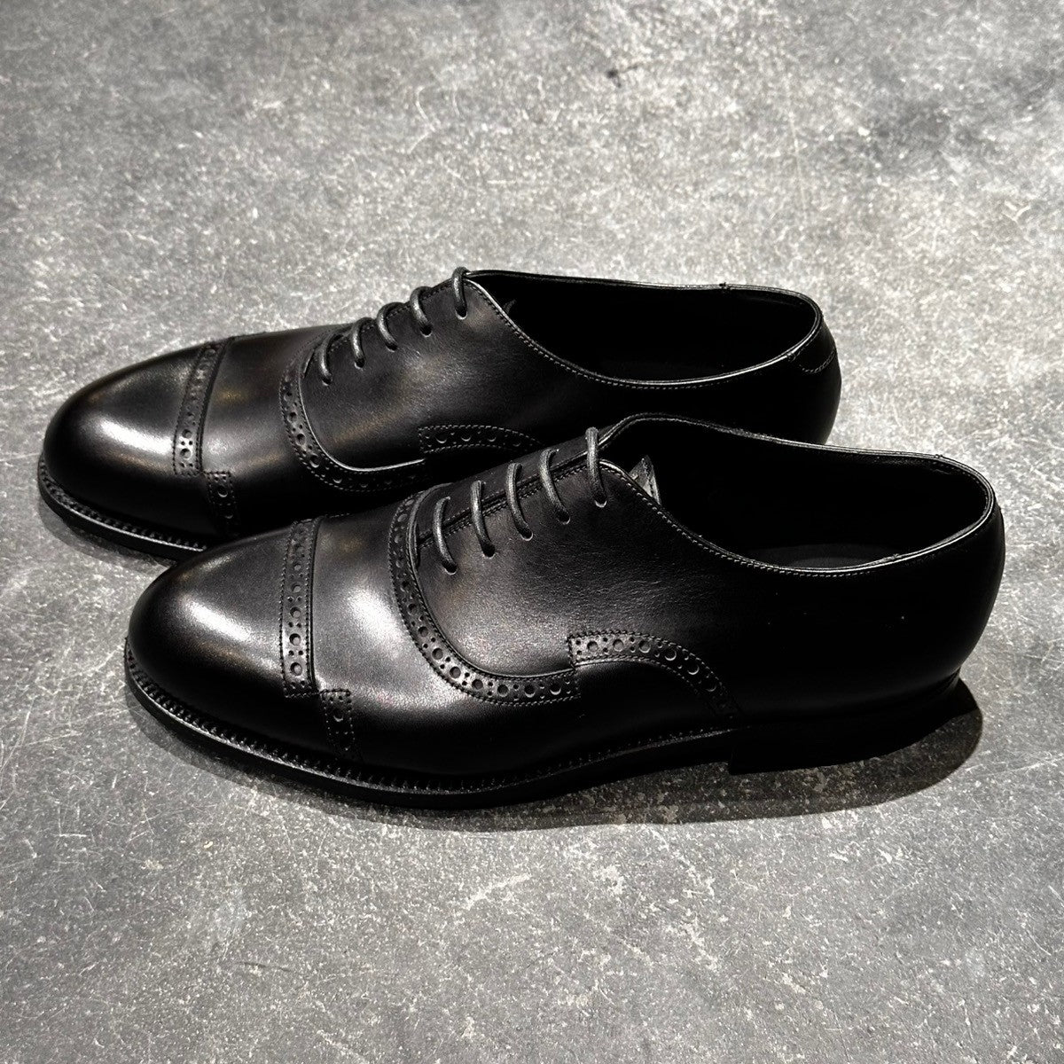 未使用品【J.M.WESTON】ジェイエムウエストン 359 ラファエル パンチドキャップトゥ カーフ ブラック サイズUK5D T9ラスト